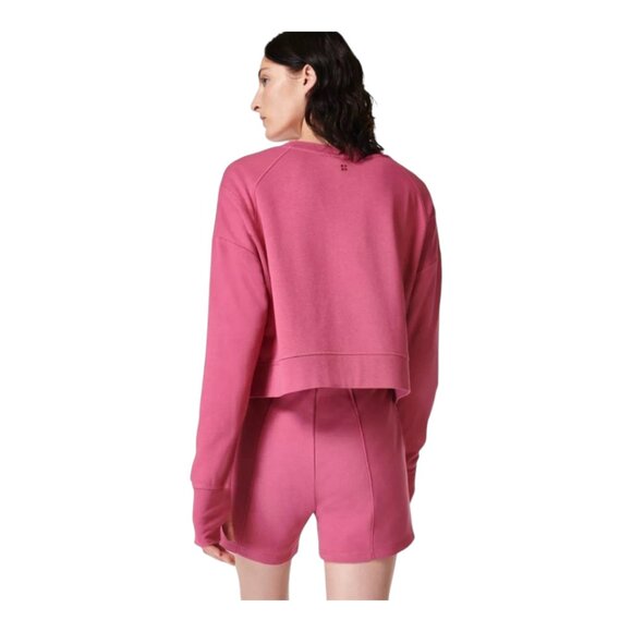 Sweaty Betty After Class Crop Sweatshirt in Pink Athleisure Casual Women's 8 - Picture 3 of 10